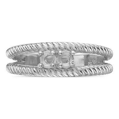 14K White Gold 2-Stone Mother's Ring Mounting – view 7