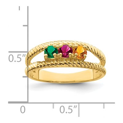 Gold-Plated Sterling Silver 3-Stone Mother's Ring – view 7