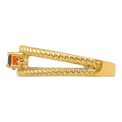 14K Yellow Gold 3-Stone Mother's Ring – view 4