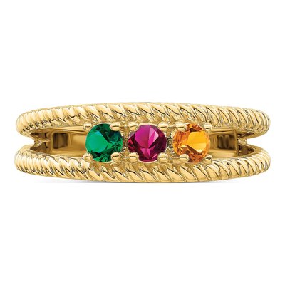 14K Yellow Gold 3-Stone Mother's Ring – view 5