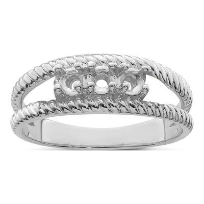 Sterling Silver or 14K White Gold Personalized 3-Stone Mother's Ring – view 5