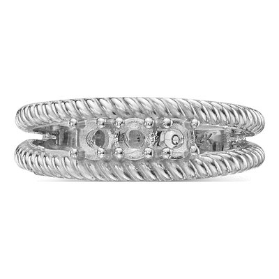 14K White Gold 3-Stone Mother's Ring Mounting – view 6