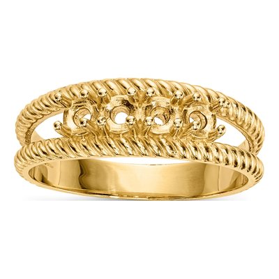 14K Yellow Gold 4-Stone Mother's Ring Mounting