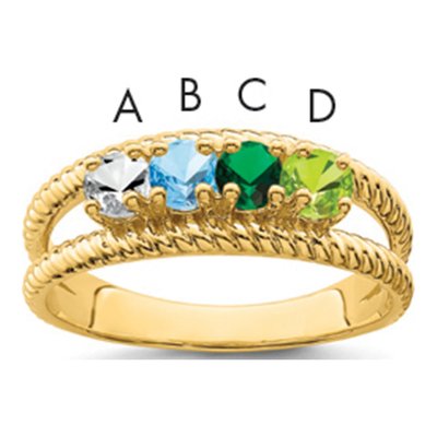 Gold-Plated Sterling Silver Personalized Mother's Ring – view 2