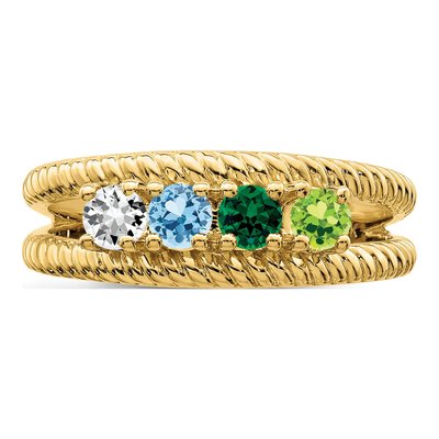 Gold-Plated Sterling Silver Personalized Mother's Ring – view 5