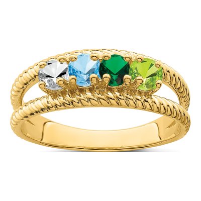 Gold-Plated Sterling Silver Personalized Mother's Ring
