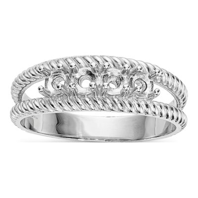 14K White Gold 4-Stone Mother's Ring Mounting – view 4