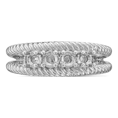 14K White Gold 4-Stone Mother's Ring Mounting – view 7