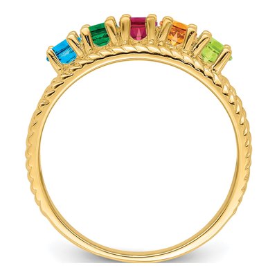 Gold-Plated Sterling Silver Gp 5-Stone Mother's Ring – view 3
