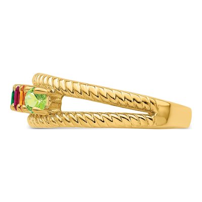 Gold-Plated Sterling Silver Gp 5-Stone Mother's Ring – view 4