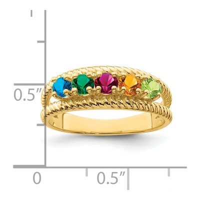 Gold-Plated Sterling Silver Gp 5-Stone Mother's Ring – view 7