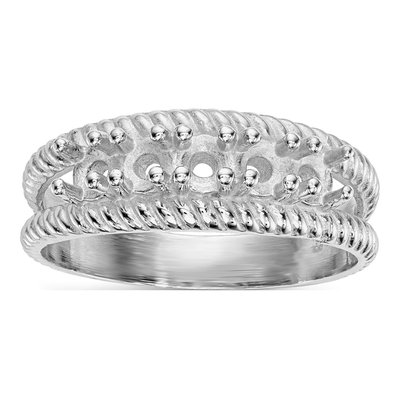 14K White Gold 5-Stone Mother's Ring Mounting – view 4