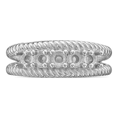 14K White Gold 5-Stone Mother's Ring Mounting – view 7