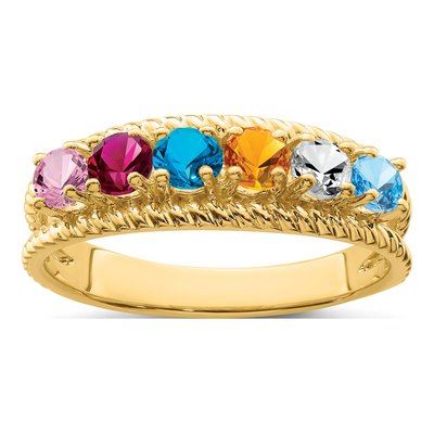Gold-Plated Sterling Silver Gp Family Ring