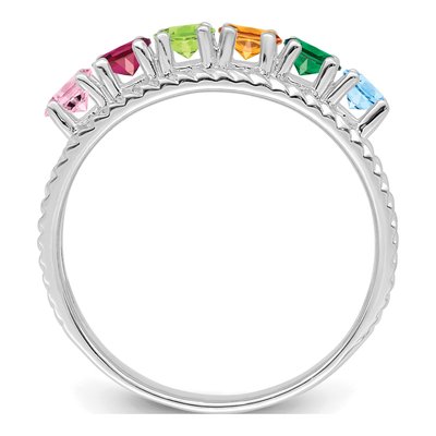 14K White Gold 6-Stone Mother's Ring Mounting – view 3
