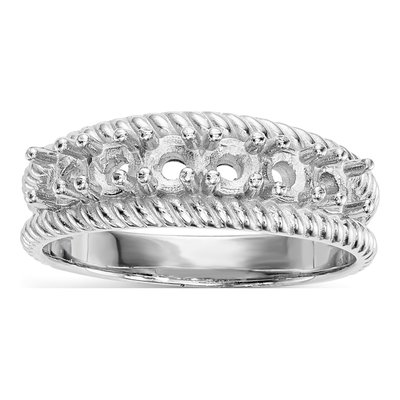 14K White Gold 6-Stone Mother's Ring Mounting – view 4