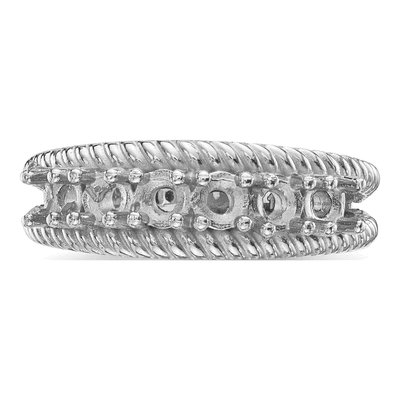 14K White Gold 6-Stone Mother's Ring Mounting – view 7