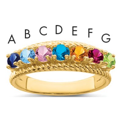 14K Yellow Gold Family Ring