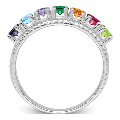14K White Gold 7-Stone Mother's Ring Mounting – view 3