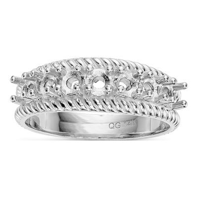 14K White Gold 7-Stone Mother's Ring Mounting – view 4