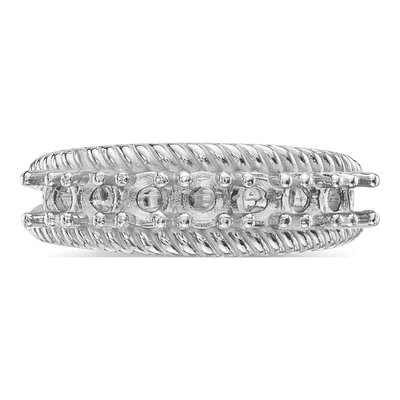 14K White Gold 7-Stone Mother's Ring Mounting – view 7
