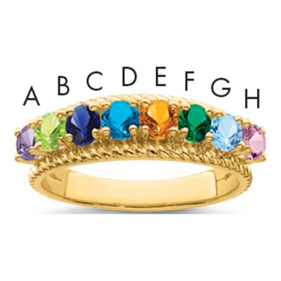 14K Yellow Gold Celebration Family Ring