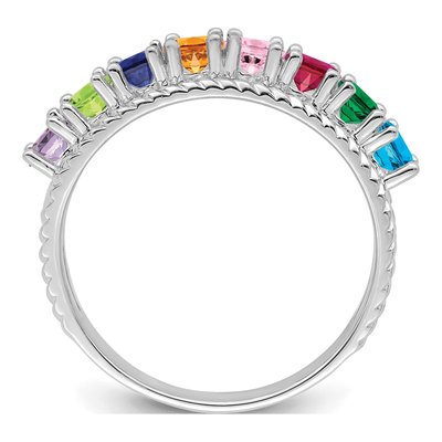 14K White Gold Mother's Ring Mounting – view 3