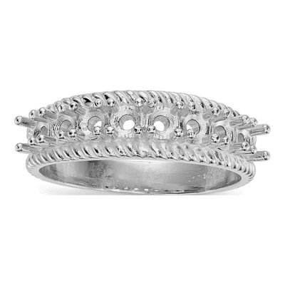 14K White Gold Mother's Ring Mounting – view 4