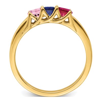 14K Yellow Gold 3-Stone Mother's Ring – view 3