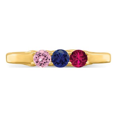 14K Yellow Gold 3-Stone Mother's Ring – view 5
