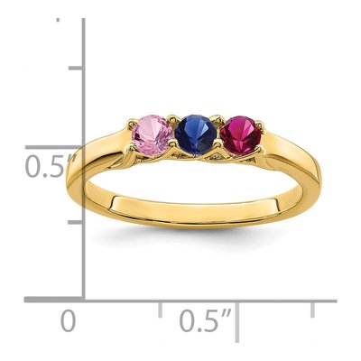 14K Yellow Gold 3-Stone Mother's Ring – view 6