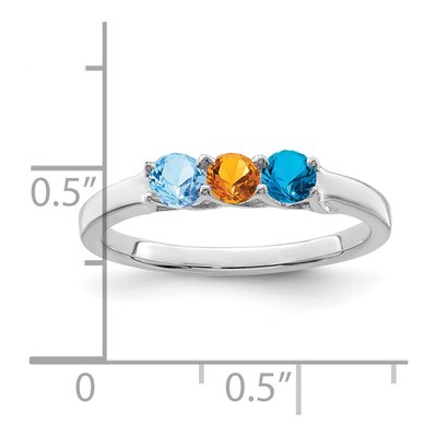 14K White Gold 3-Stone Mother's Ring – view 6