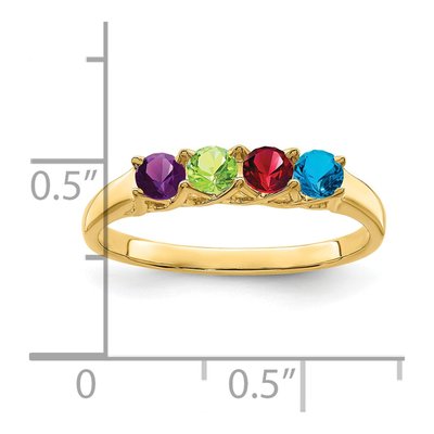 14K Yellow Gold 4-Stone Mother's Ring – view 6