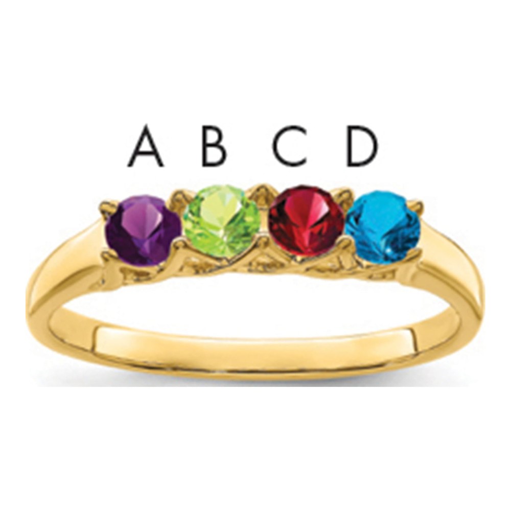 14K Yellow Gold 4 Stone Mother's Ring