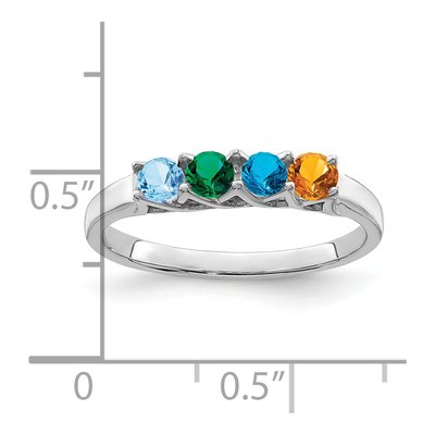 14K White Gold Customizable Family Ring – view 6