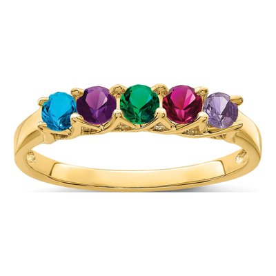14K Yellow Gold 5-Stone Personalized Mother's Ring – view 2