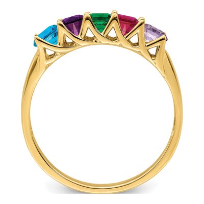 14K Yellow Gold 5-Stone Personalized Mother's Ring – view 3