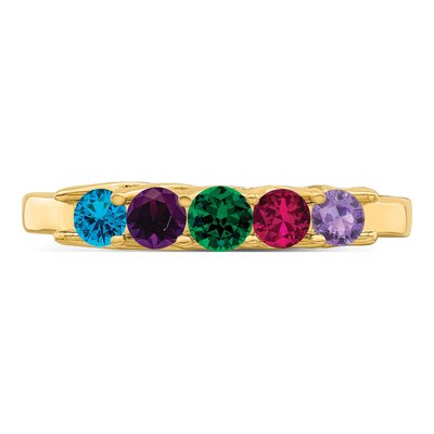 14K Yellow Gold 5-Stone Personalized Mother's Ring – view 5