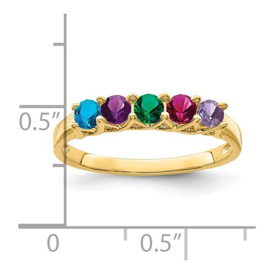 14K Yellow Gold 5-Stone Personalized Mother's Ring – view 6