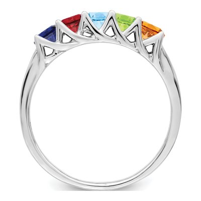 14K White Gold 5-Stone Mother's Ring – view 3