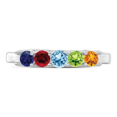 14K White Gold 5-Stone Mother's Ring – view 5