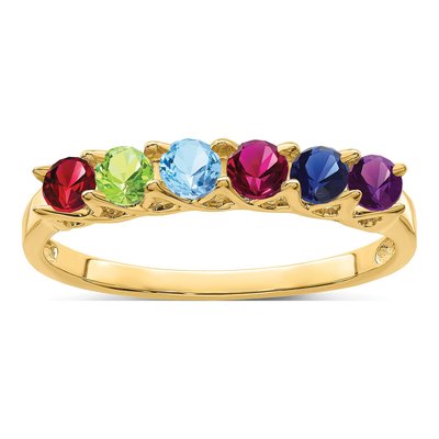 14K Yellow Gold Custom Family Mother's Ring – view 2