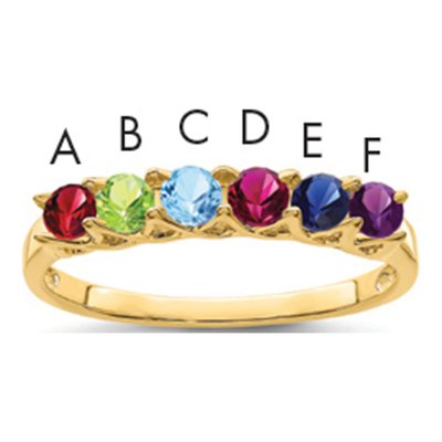 14K Yellow Gold Custom Family Mother's Ring