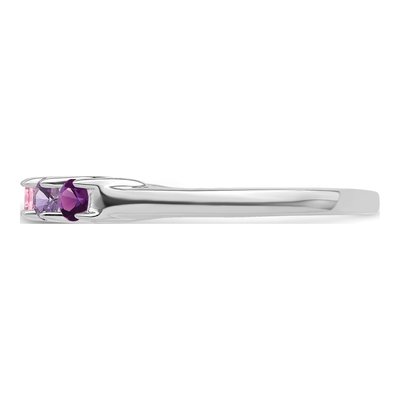 Sterling Silver or 14K White Gold 6-Stone Mother's Ring – view 4