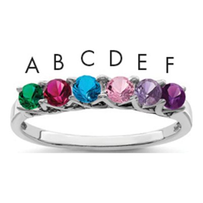 14K White Gold Family Ring Mounting – view 2