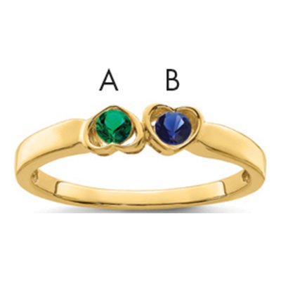 14K Yellow Gold Personalized 2-Name Couple's Family Ring Mounting – view 2