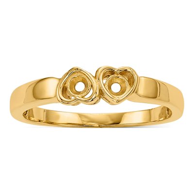 14K Yellow Gold Personalized 2-Name Couple's Family Ring Mounting – view 4