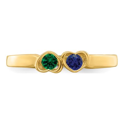 14K Yellow Gold Personalized 2-Name Couple's Family Ring Mounting – view 6