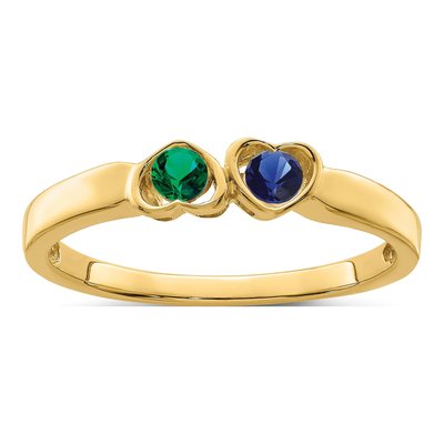 14K Yellow Gold 2-Stone Personalized Mother's Ring – view 2