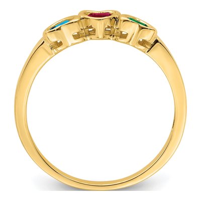 14K Yellow Gold 3-Stone Mother's Ring – view 3